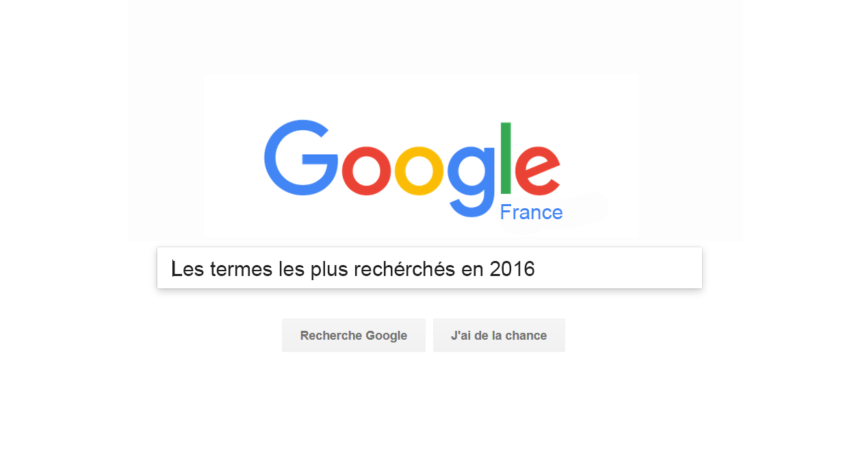 Google dévoile les termes les plus frequents en 2016