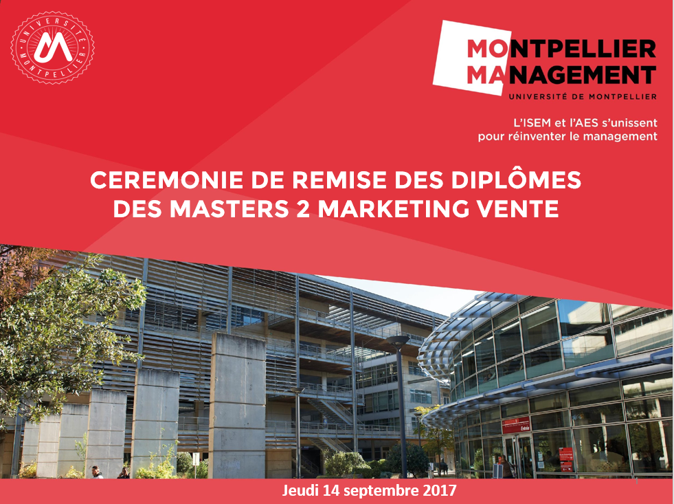 CEREMONIE DE REMISE DES DIPLÔMES DES MASTERS 2 MARKETING VENTE