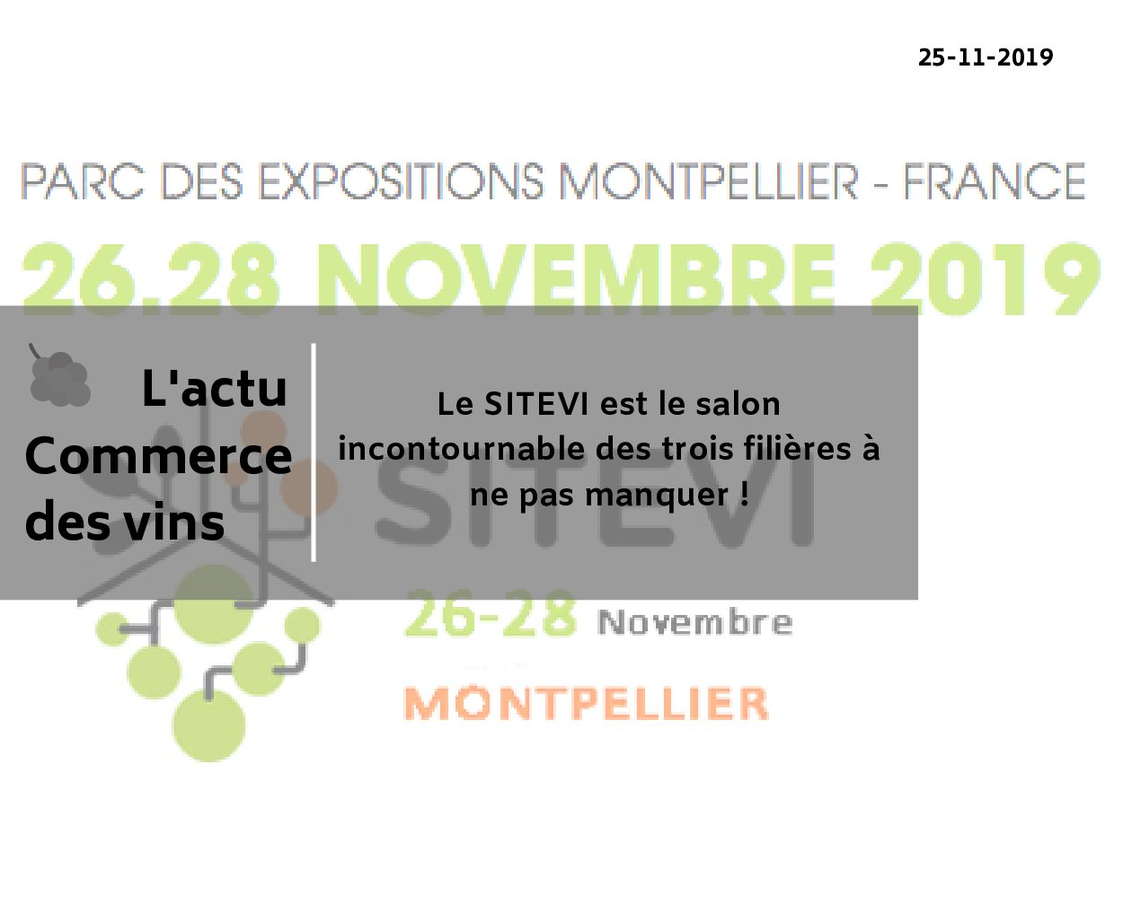 Le SITEVI est le salon incontournable des trois filières à ne pas manquer !